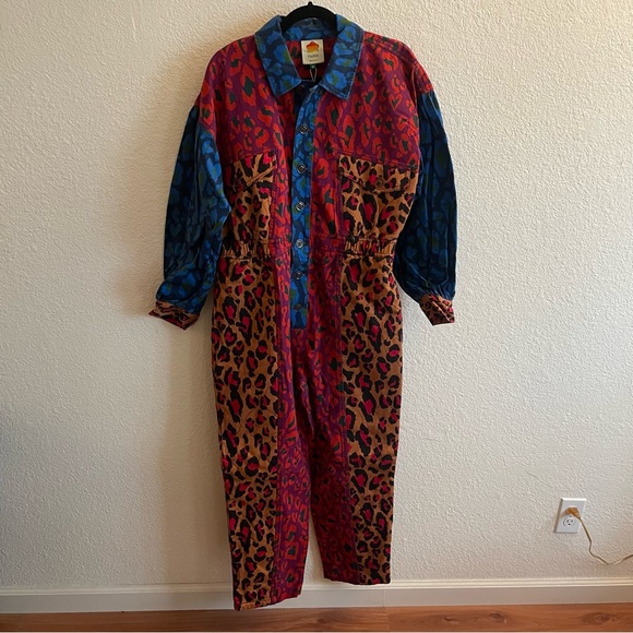 NWT Farm Rio Mixed Leopard Pop Jumpsuit - Picture 5 of 10